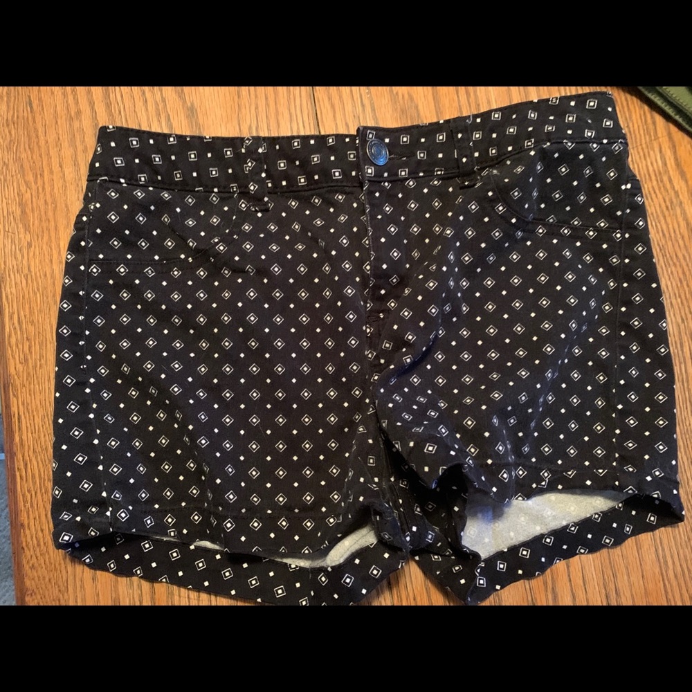 SO Black Shorts with White Diamond Design